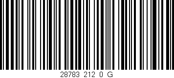 Código de barras (EAN, GTIN, SKU, ISBN): '28783_212_0_G'