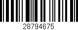 Código de barras (EAN, GTIN, SKU, ISBN): '28794675'