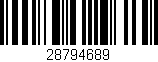 Código de barras (EAN, GTIN, SKU, ISBN): '28794689'