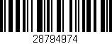 Código de barras (EAN, GTIN, SKU, ISBN): '28794974'