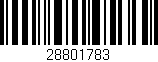 Código de barras (EAN, GTIN, SKU, ISBN): '28801783'