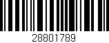 Código de barras (EAN, GTIN, SKU, ISBN): '28801789'