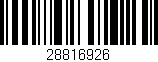 Código de barras (EAN, GTIN, SKU, ISBN): '28816926'