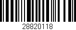 Código de barras (EAN, GTIN, SKU, ISBN): '28820118'