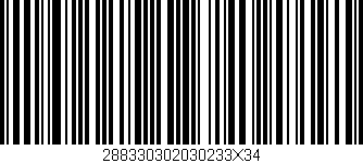 Código de barras (EAN, GTIN, SKU, ISBN): '288330302030233X34'