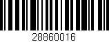 Código de barras (EAN, GTIN, SKU, ISBN): '28860016'