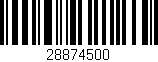 Código de barras (EAN, GTIN, SKU, ISBN): '28874500'