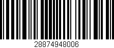 Código de barras (EAN, GTIN, SKU, ISBN): '28874948006'
