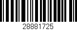 Código de barras (EAN, GTIN, SKU, ISBN): '28881725'