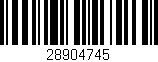 Código de barras (EAN, GTIN, SKU, ISBN): '28904745'