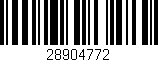 Código de barras (EAN, GTIN, SKU, ISBN): '28904772'