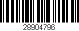 Código de barras (EAN, GTIN, SKU, ISBN): '28904796'