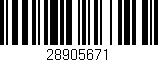 Código de barras (EAN, GTIN, SKU, ISBN): '28905671'