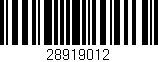 Código de barras (EAN, GTIN, SKU, ISBN): '28919012'
