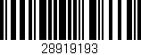 Código de barras (EAN, GTIN, SKU, ISBN): '28919193'