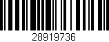 Código de barras (EAN, GTIN, SKU, ISBN): '28919736'
