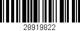 Código de barras (EAN, GTIN, SKU, ISBN): '28919822'