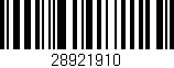 Código de barras (EAN, GTIN, SKU, ISBN): '28921910'