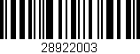 Código de barras (EAN, GTIN, SKU, ISBN): '28922003'