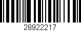 Código de barras (EAN, GTIN, SKU, ISBN): '28922217'