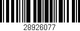 Código de barras (EAN, GTIN, SKU, ISBN): '28926077'