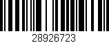 Código de barras (EAN, GTIN, SKU, ISBN): '28926723'