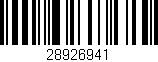 Código de barras (EAN, GTIN, SKU, ISBN): '28926941'
