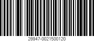 Código de barras (EAN, GTIN, SKU, ISBN): '28947-0021500120'