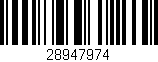 Código de barras (EAN, GTIN, SKU, ISBN): '28947974'
