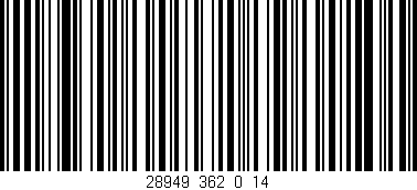 Código de barras (EAN, GTIN, SKU, ISBN): '28949_362_0_14'