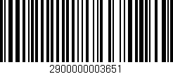 Código de barras (EAN, GTIN, SKU, ISBN): '2900000003651'