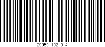 Código de barras (EAN, GTIN, SKU, ISBN): '29059_192_0_4'