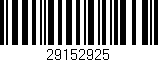 Código de barras (EAN, GTIN, SKU, ISBN): '29152925'