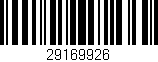 Código de barras (EAN, GTIN, SKU, ISBN): '29169926'