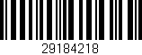 Código de barras (EAN, GTIN, SKU, ISBN): '29184218'