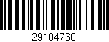 Código de barras (EAN, GTIN, SKU, ISBN): '29184760'