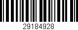 Código de barras (EAN, GTIN, SKU, ISBN): '29184928'