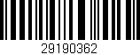 Código de barras (EAN, GTIN, SKU, ISBN): '29190362'