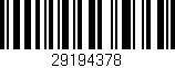 Código de barras (EAN, GTIN, SKU, ISBN): '29194378'