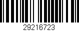 Código de barras (EAN, GTIN, SKU, ISBN): '29216723'