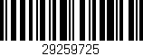 Código de barras (EAN, GTIN, SKU, ISBN): '29259725'
