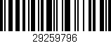 Código de barras (EAN, GTIN, SKU, ISBN): '29259796'