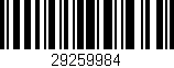 Código de barras (EAN, GTIN, SKU, ISBN): '29259984'