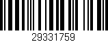 Código de barras (EAN, GTIN, SKU, ISBN): '29331759'