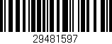 Código de barras (EAN, GTIN, SKU, ISBN): '29481597'