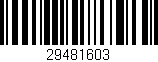 Código de barras (EAN, GTIN, SKU, ISBN): '29481603'