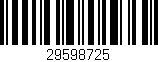 Código de barras (EAN, GTIN, SKU, ISBN): '29598725'