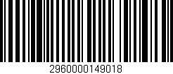 Código de barras (EAN, GTIN, SKU, ISBN): '2960000149018'