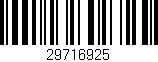 Código de barras (EAN, GTIN, SKU, ISBN): '29716925'