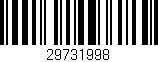 Código de barras (EAN, GTIN, SKU, ISBN): '29731998'